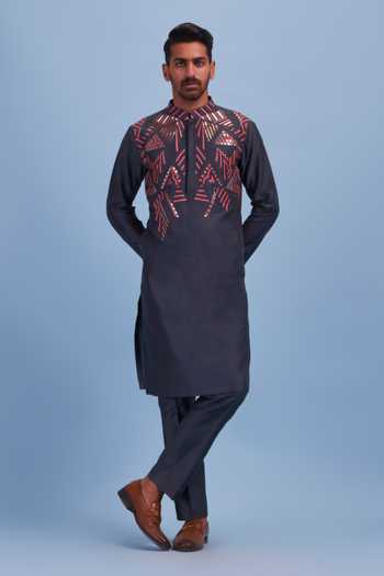 TCR Grey Silk Kurta Set!