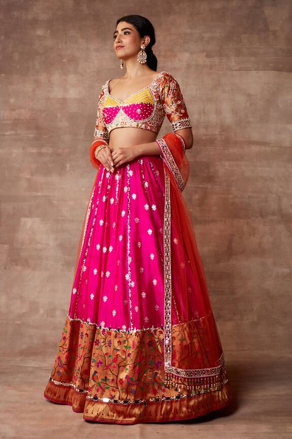 Neeta Lulla Pink Ena Banarasi Silk Lehenga Set 3