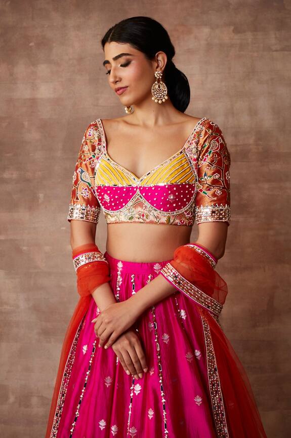 Neeta Lulla Pink Ena Banarasi Silk Lehenga Set 5