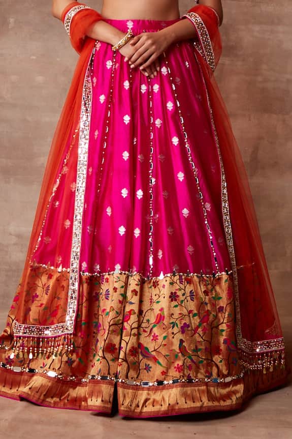 Neeta Lulla Pink Ena Banarasi Silk Lehenga Set 6