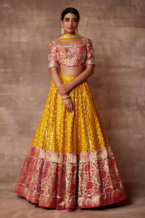 Neeta Lulla Yellow Elakshi Banarasi Silk Lehenga Set 1