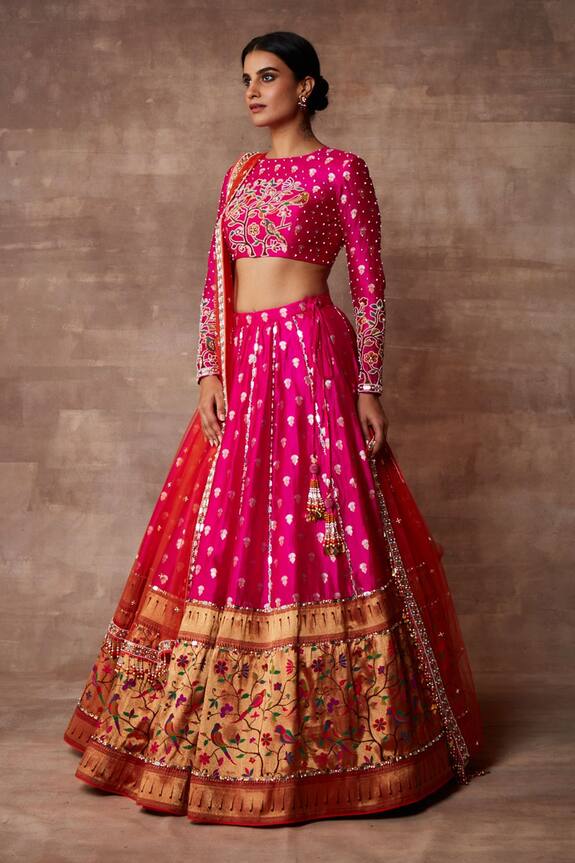 Neeta Lulla Pink Enakshi Banarasi Silk Lehenga Set 3