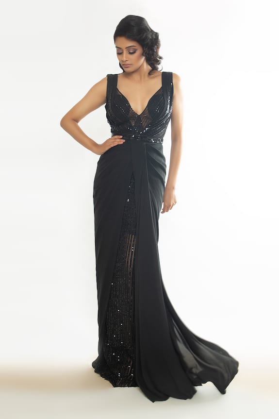 Neeta Lulla Black Embellished Gown 1