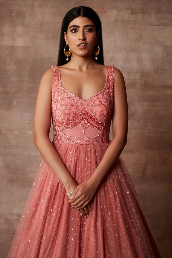 Neeta Lulla Pink Tulle Coralle Embroidered Ombre Gown 3