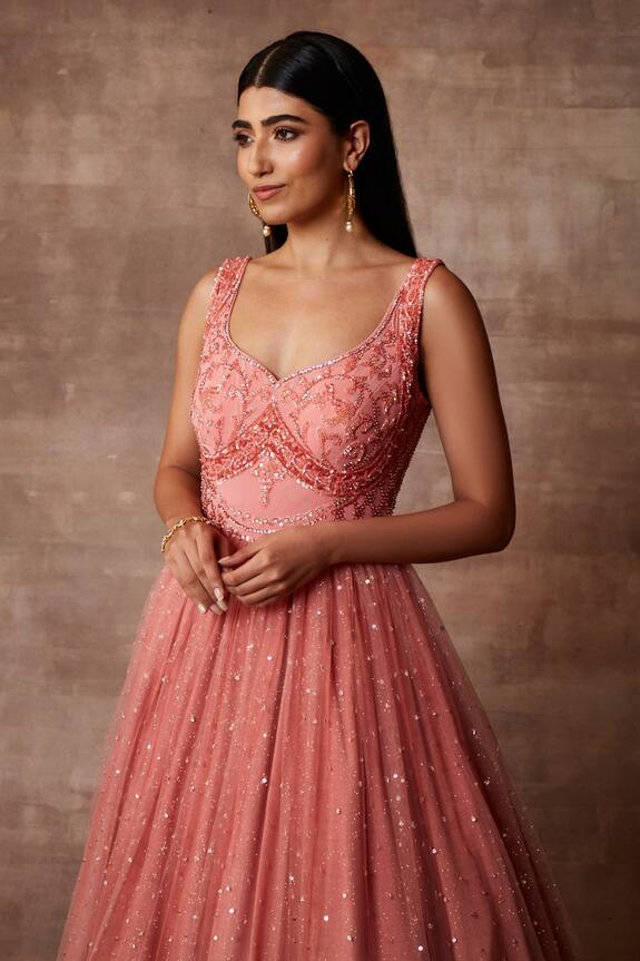 Neeta Lulla Pink Tulle Coralle Embroidered Ombre Gown 5
