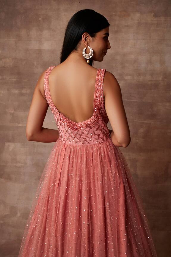 Neeta Lulla Pink Tulle Coralle Embroidered Ombre Gown 6