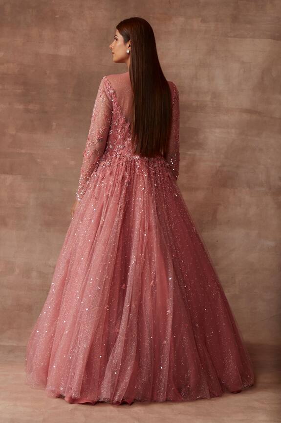 Neeta Lulla Pink Tulle Aurora Sequin Embroidered Gown 2