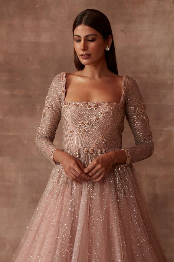 Neeta Lulla Pink Tulle Tiana Sequin Embellished Gown 4