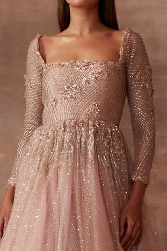 Neeta Lulla Pink Tulle Tiana Sequin Embellished Gown 6