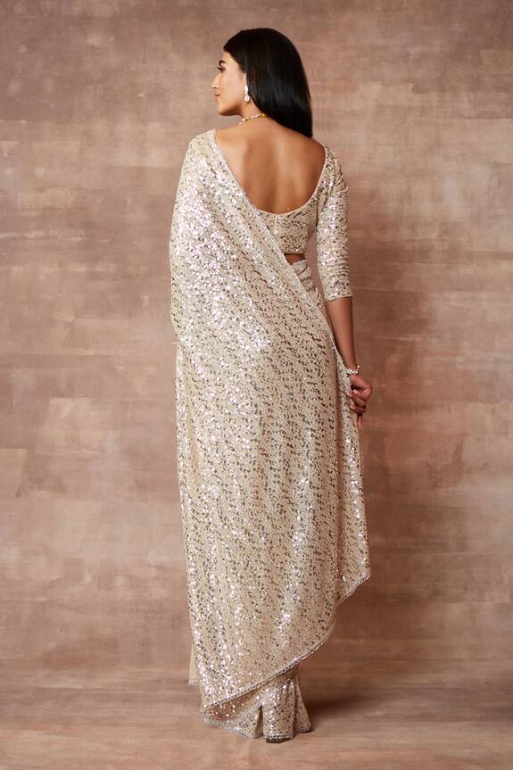 Neeta Lulla White Tulle Stardust Sequin Embellished Saree With Blouse 2