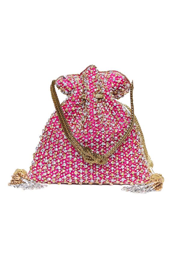 Buy The Pink Potli Embroidered Potli Bag Online Aza Fashions