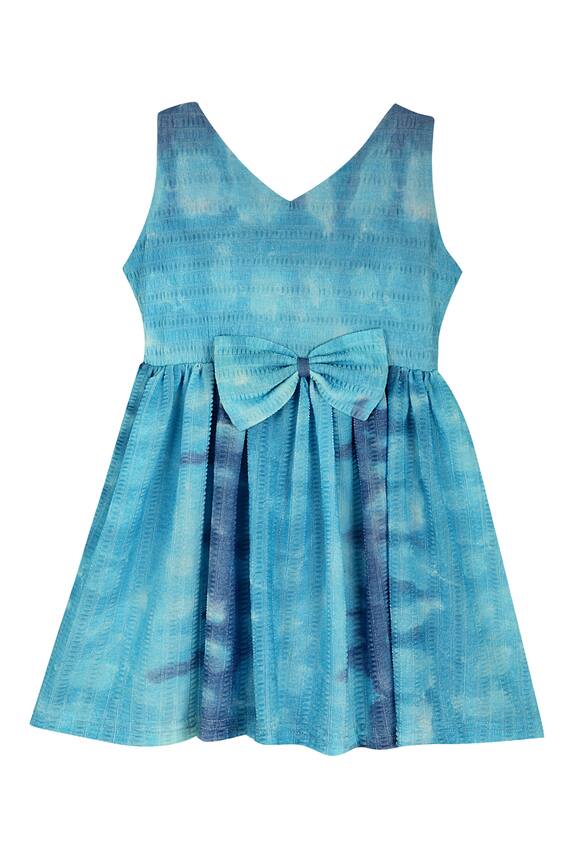 PWN Blue Tie And Dye Dress For Girls 0