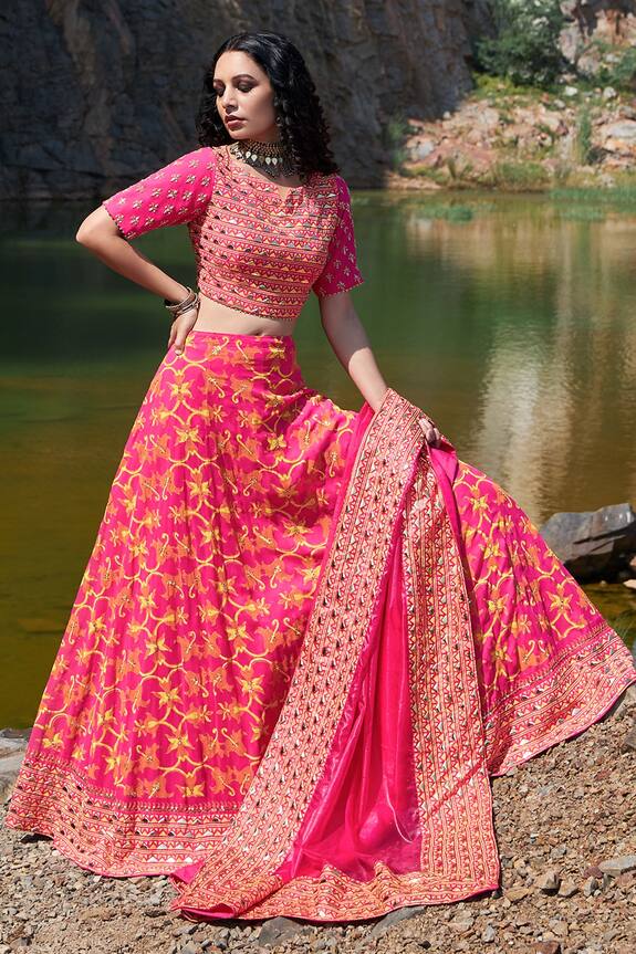 Pooja Rajgarhia Gupta Pink Georgette Embellished Lehenga Set 3