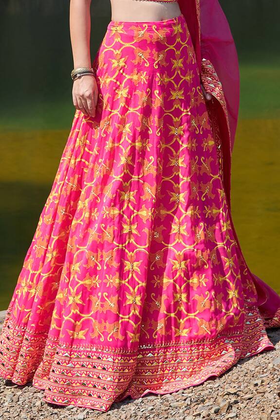 Pooja Rajgarhia Gupta Pink Georgette Embellished Lehenga Set 5