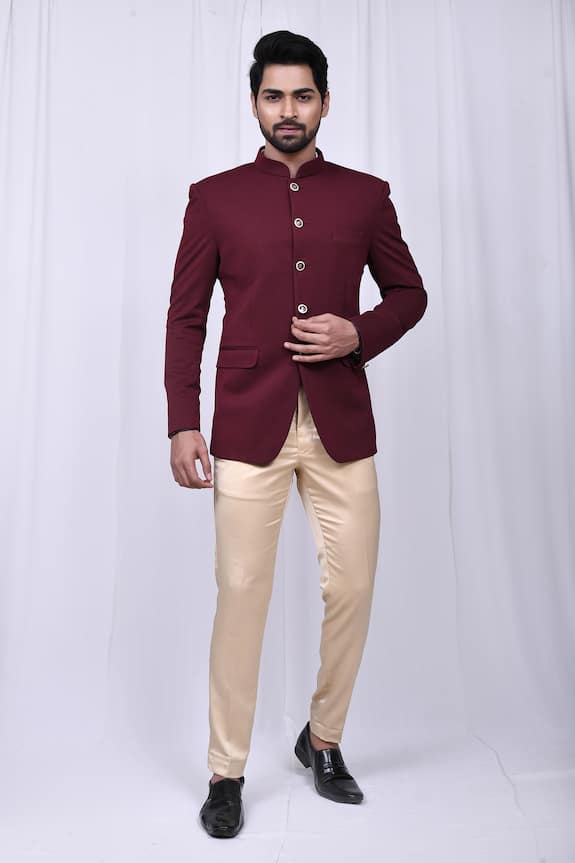 Aryavir Malhotra Maroon Quilted Prince Suit And Pant 1