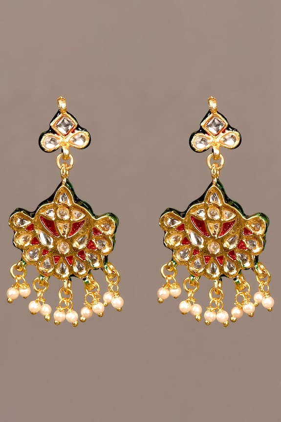 Nayaab by Aleezeh Beaded Kundan Pendant Necklace Jewellery Set 4