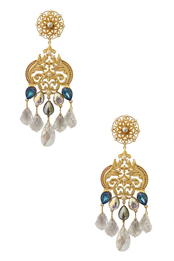 Buy Radhika Agrawal Jewels Bonita Crystal Drop Chandeliers Earrings