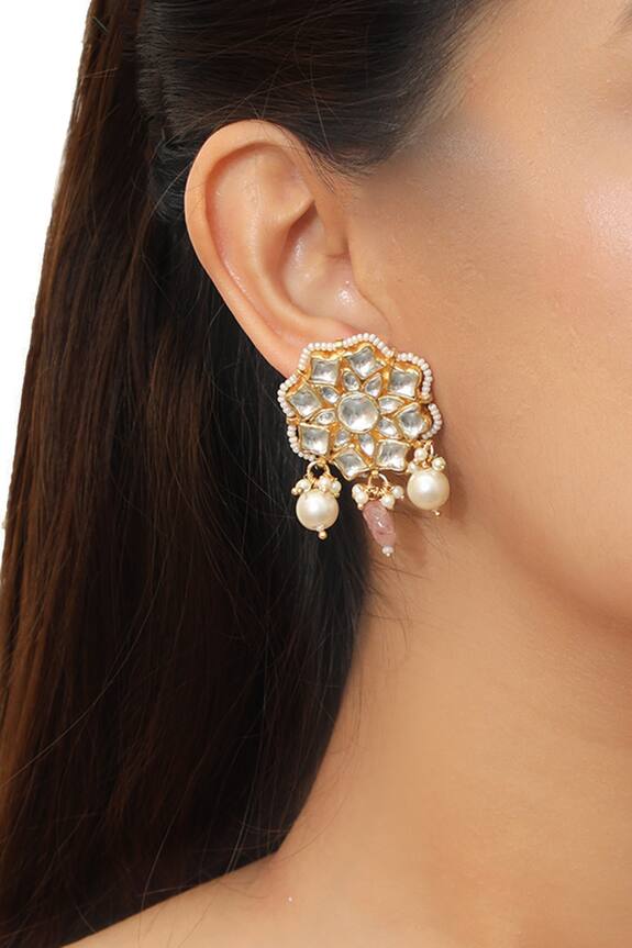 Riana Jewellery Floral Stone Stud Earrings 1