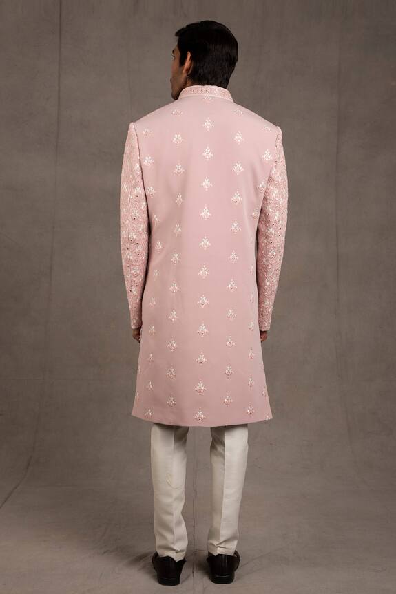 RNG Safawala Pink Jacket - Blended Silk Embroidered Sherwani And Kurta Set 2