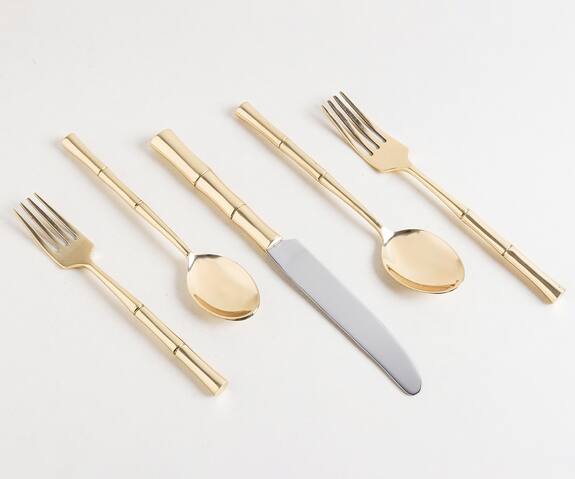 Buy Rural Theory Bamboo Engraved Cutlery (Set of 5) Online Aza Fashions