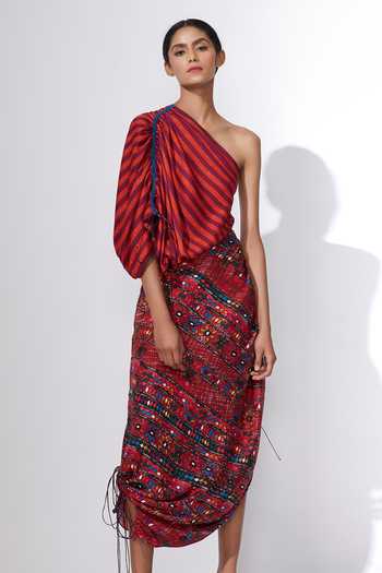 Saaksha & Kinni multi coloured one shoulder Dress main image 0