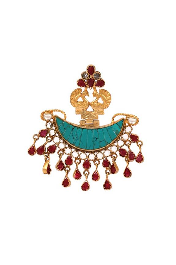 Sangeeta Boochra Peacock Top Chandbali Earrings 4
