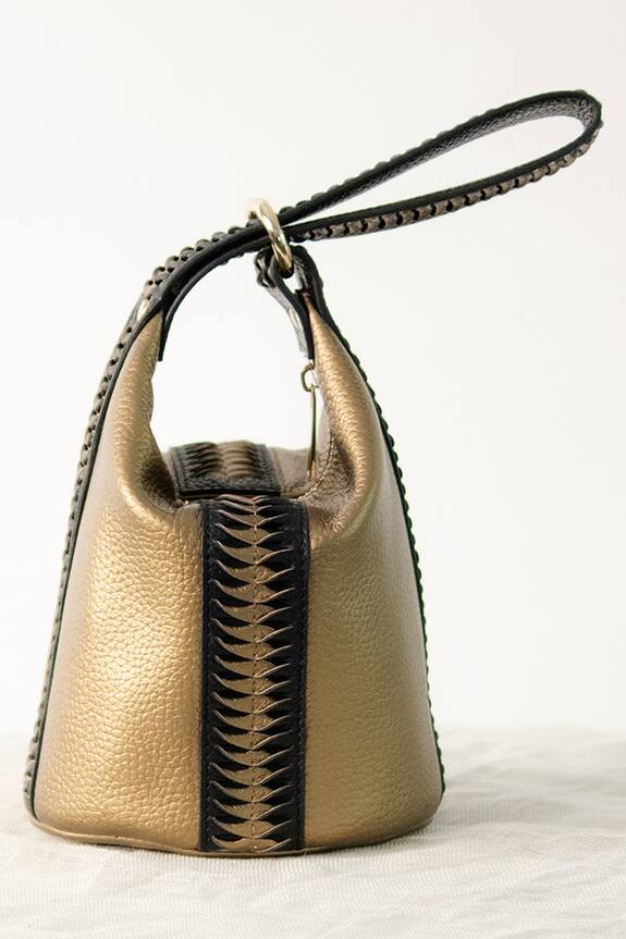 Devina Juneja Leather Twisted Potli Bag 1