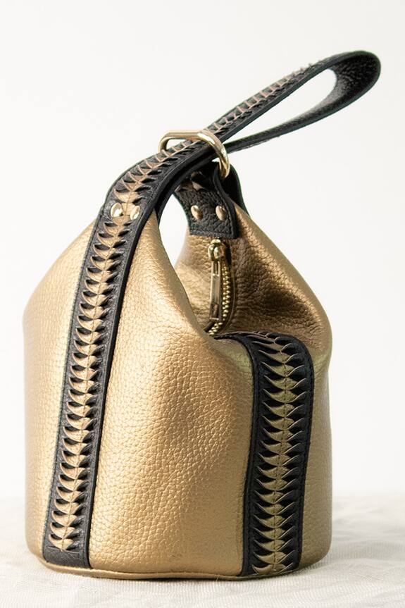 Devina Juneja Leather Twisted Potli Bag 3
