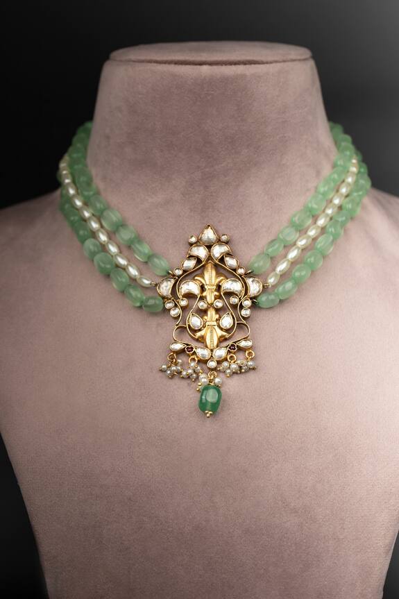 Osvag India Polki Embellished Pendant Necklace 0