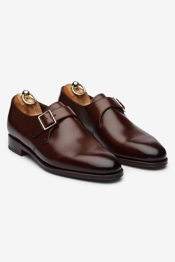 Bridlen Brown Leather Single Monk Shoes 2