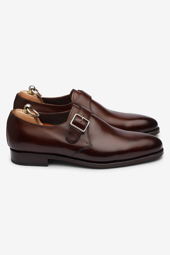 Bridlen Brown Leather Single Monk Shoes 3