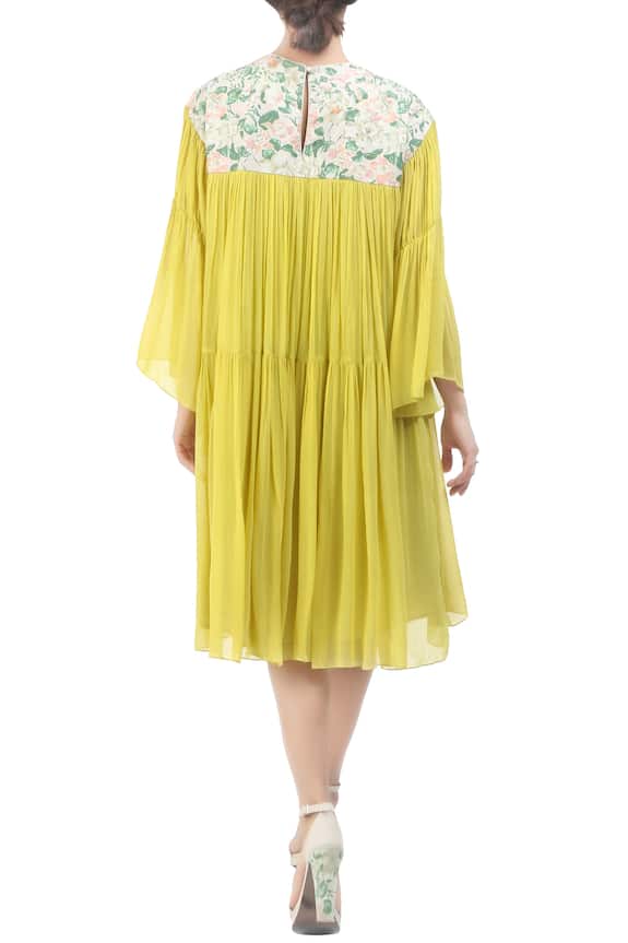 Nikasha Yellow Floral Print Tiered Dress 2