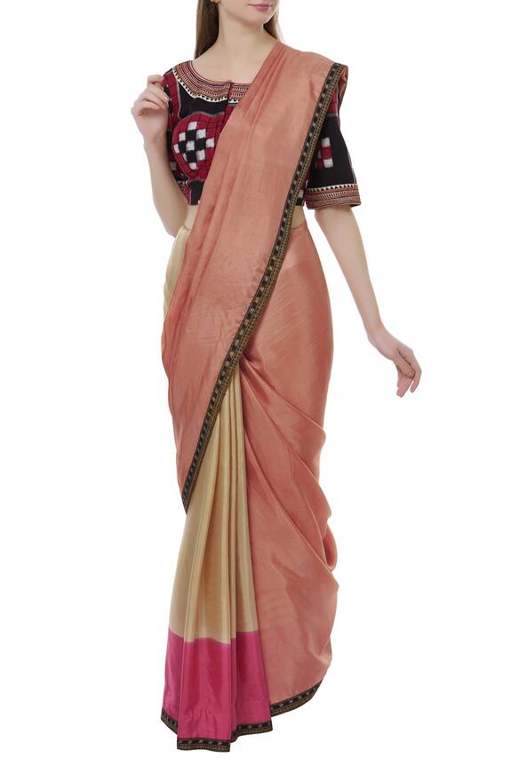 Latha Puttanna Multi Color Silk Saree With Ikat Blouse 1