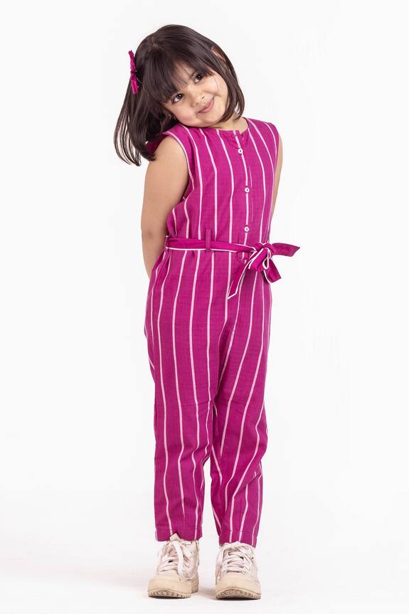 cotton striped jumpsuit