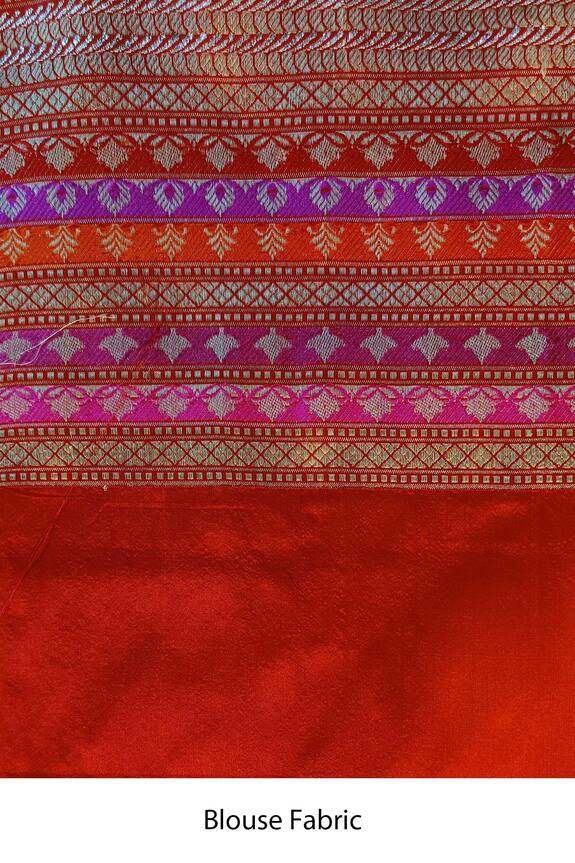 Priyanka Raajiv Red Silk Brocade Banarasi Saree 6