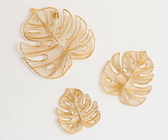 Buy The Decor Remedy Palm Leaf Wall Decor (Set of 3) Online Aza Fashions