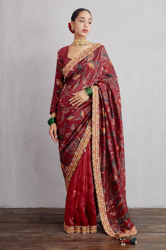 Buy Torani Red Sanobar Revathi Saree Online | Aza Fashions