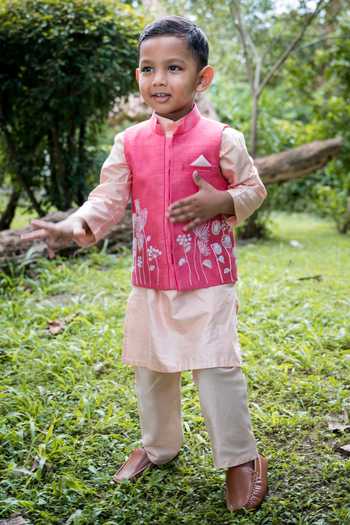 Boy 3pc Bundi Set-Rani Pink