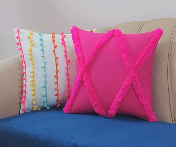 Throwpillow Tufted Fringe Cushion Cover (single Pc) 0