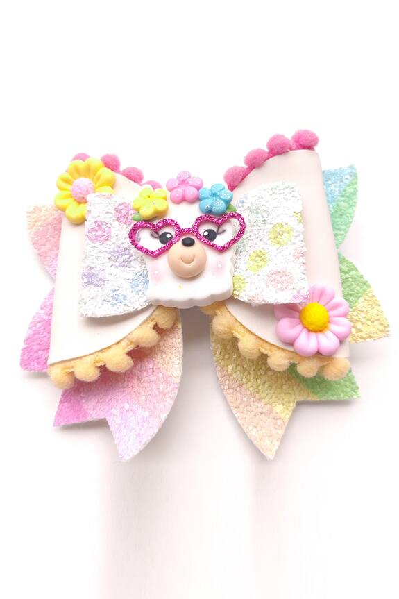 The Peach Street Multi Color Embellished Llama Bow For Girls 1