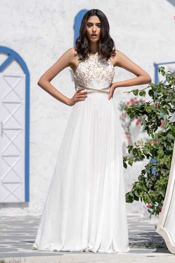 White Double Georgette Primadonna