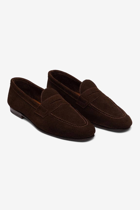 Bridlen Brown Suede Penny Loafers 2