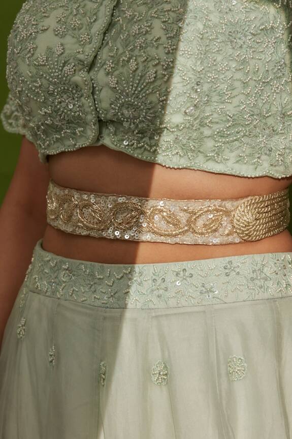 D'oro Sequin Embellished Waist Belt 0