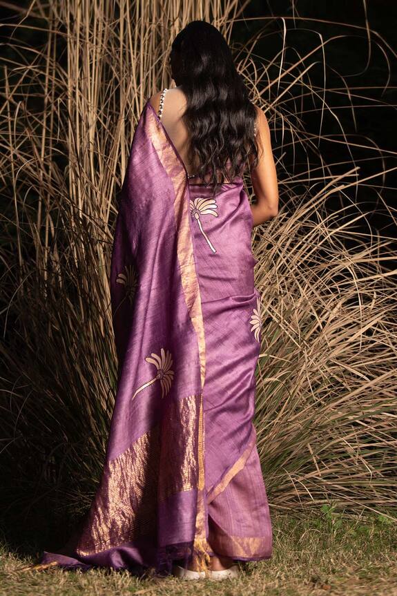 Saksham Neharicka Purple Tussar Silk Saree 2