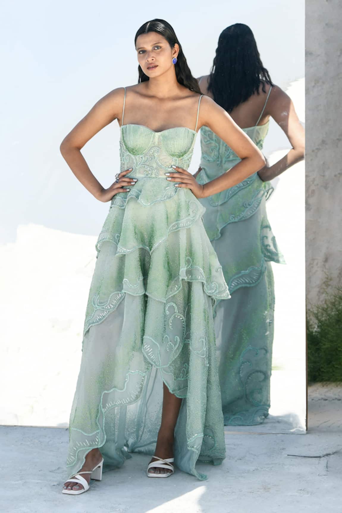 Buy House of Fett La Frayere Glow Draped Gown Online | Aza Fashions | Gowns,  Drape gowns, Bridesmaid outfit