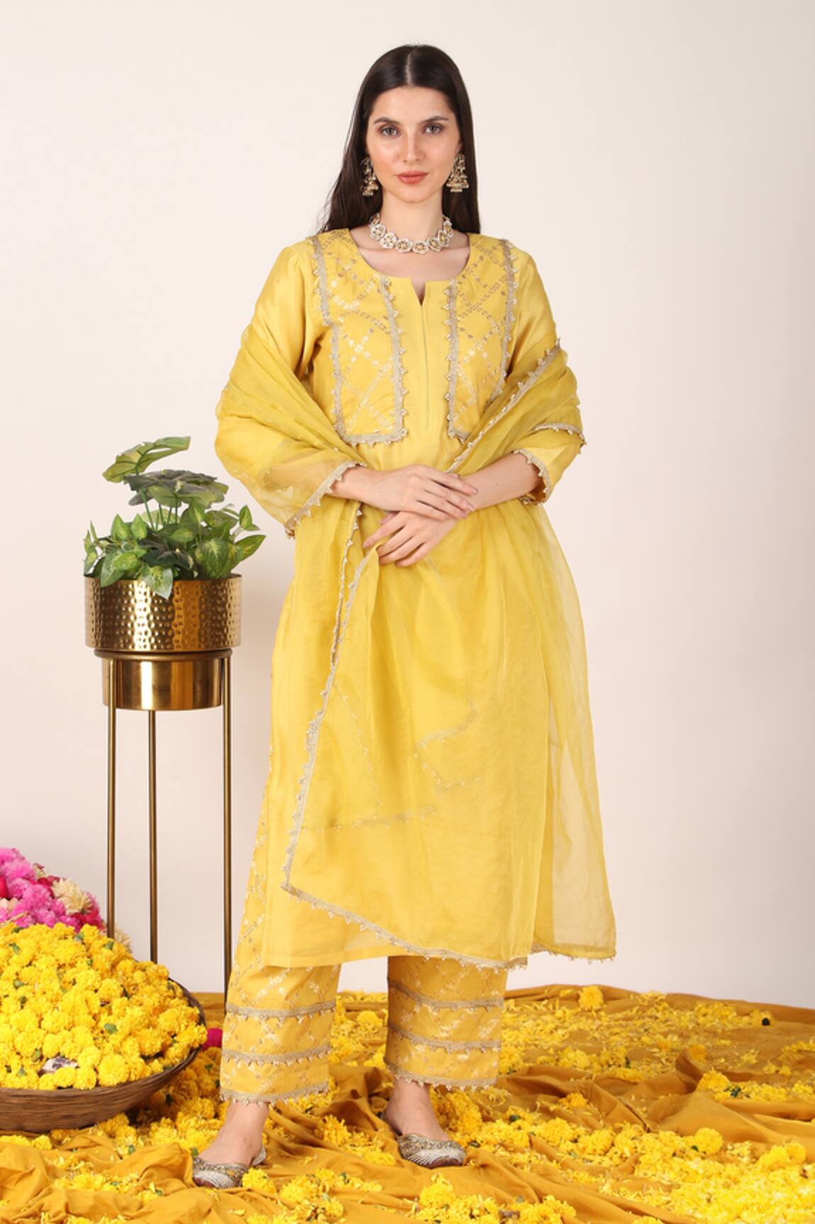 Buy Blue & Yellow Printed Maxi Dress Online - Label Ritu Kumar  International Store View