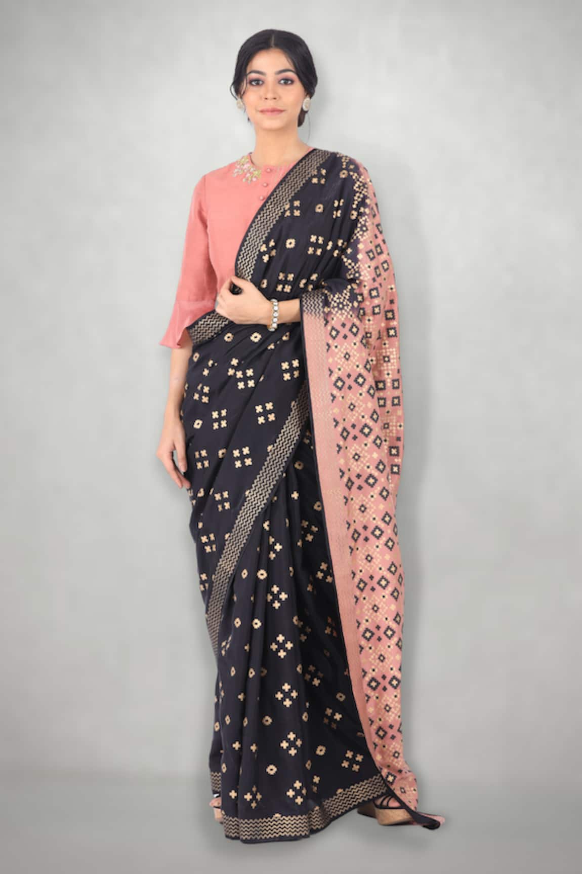 I AM Design Printed Saree set 