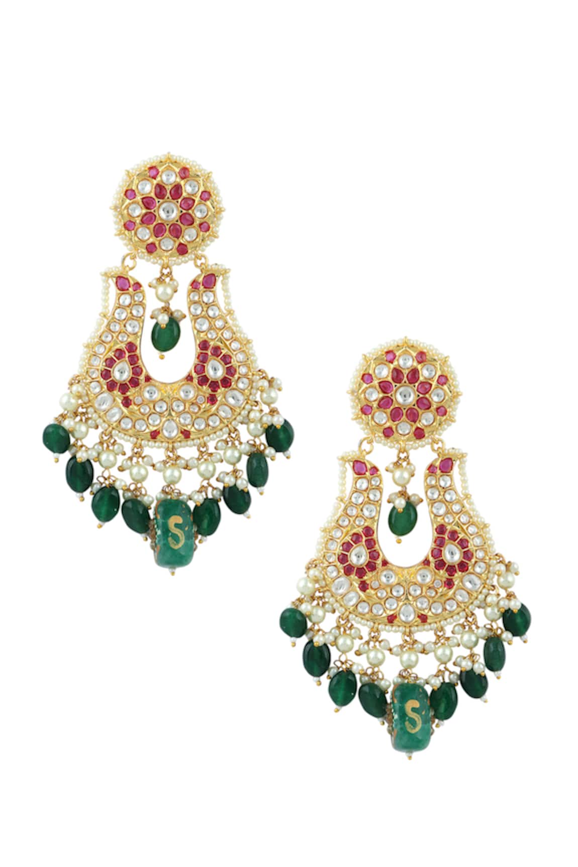Auraa Trends Polki Embellished Chandelier Earrings 
