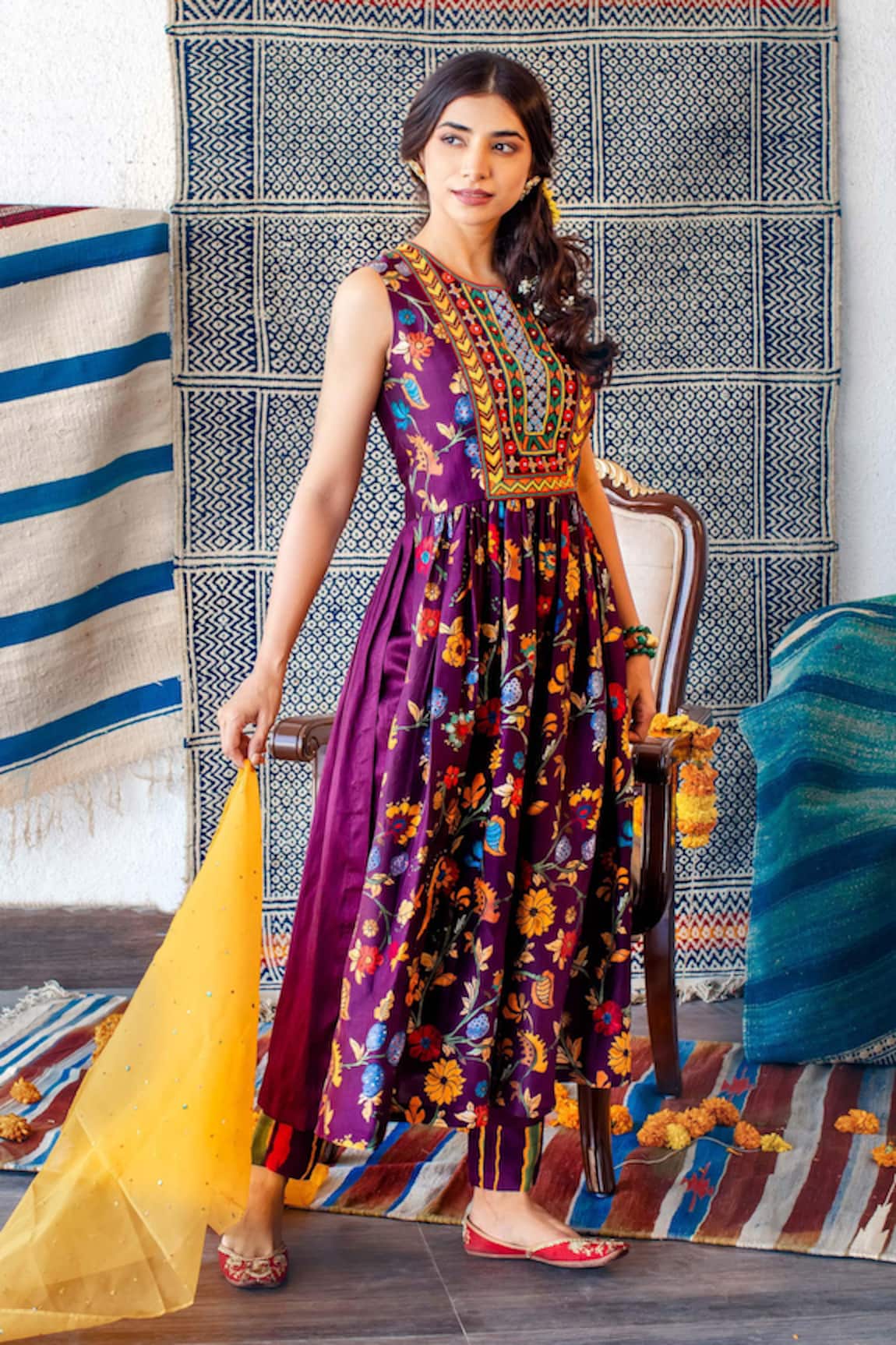 Shachi Sood Printed Gathered Kurta Set 