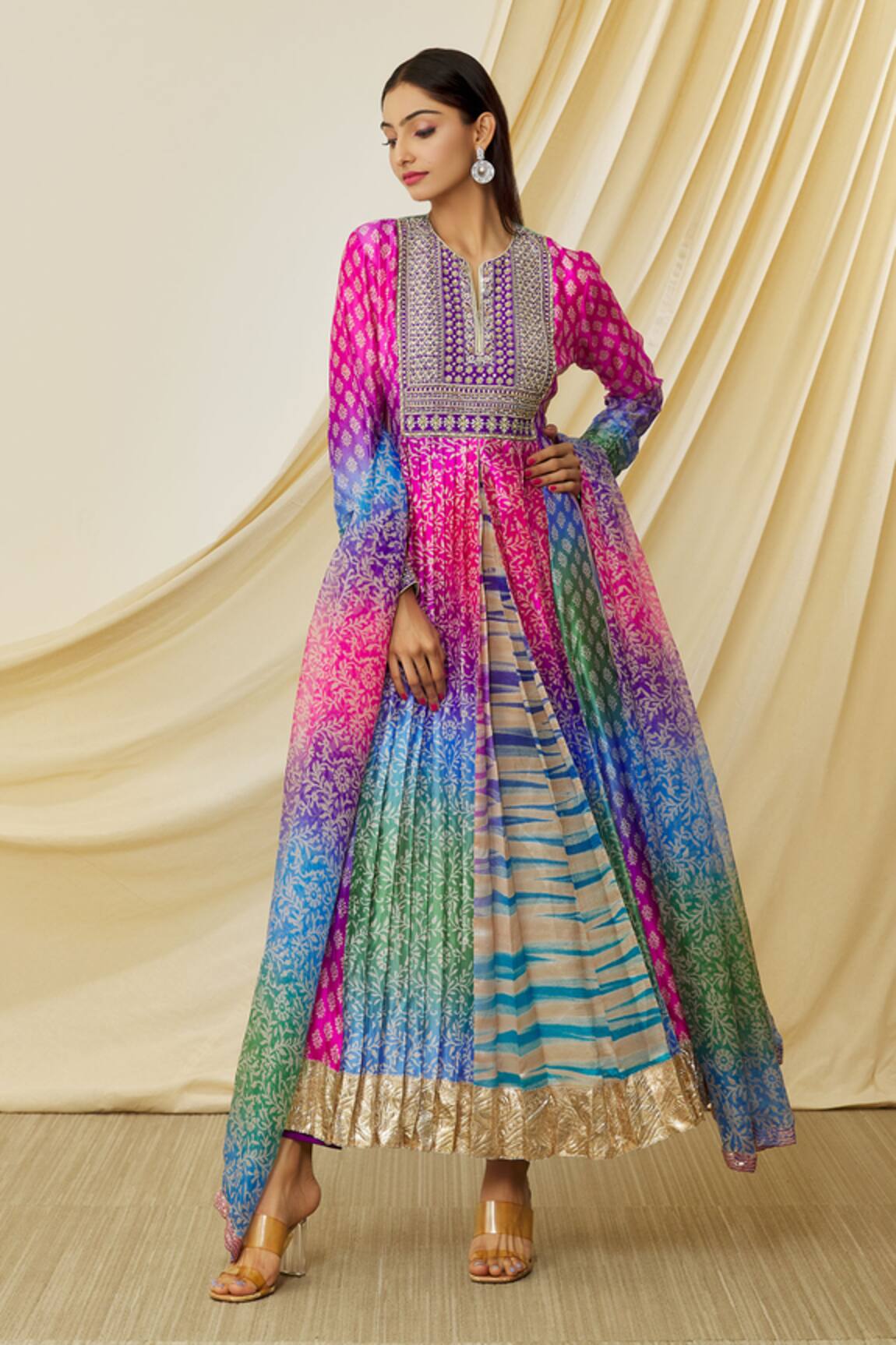 Prisha Ombre Printed Anarkali Set